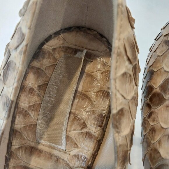 Michael Kors Cairo Genuine Python Skin Pumps Womens 8 Beige Nude Heels Snakeskin - Picture 5 of 11